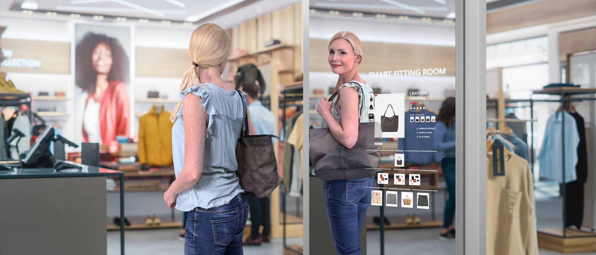 Soluciones de autoservicio Smart Mirror para tiendas de ropa