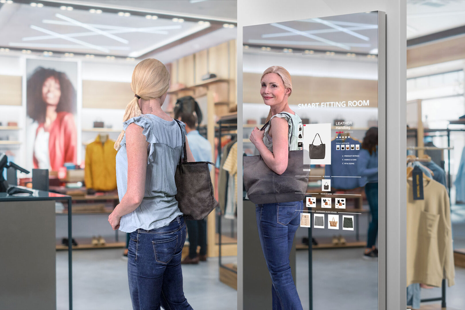 Soluciones de autoservicio Smart Mirror para tiendas de ropa