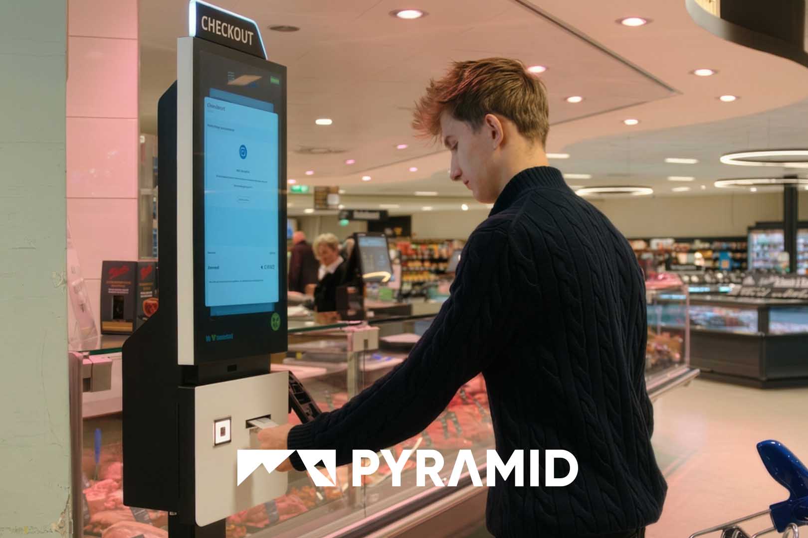 POLYTOUCH SWIFT como quiosco de pedidos por adelantado en EDEKA Jensen, en Hamburgo-Uetersen