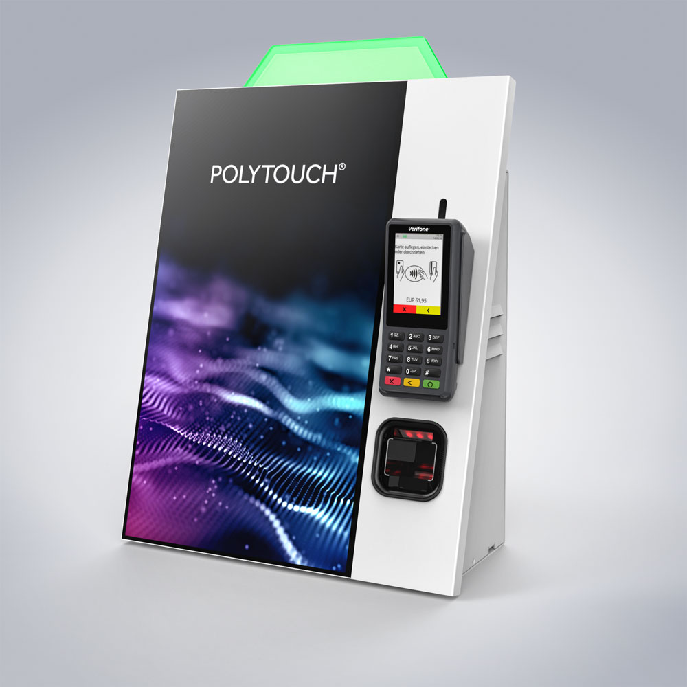 Pequeña solución de autoservicio con poste de luz