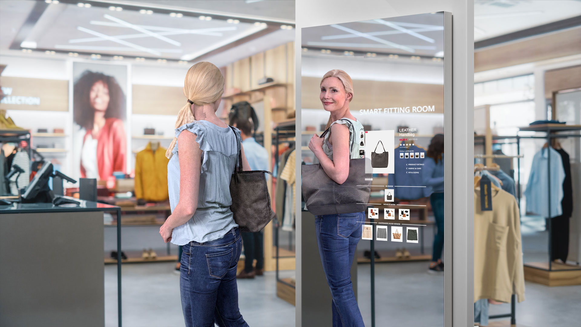 Soluciones de autoservicio Smart Mirror para tiendas de ropa